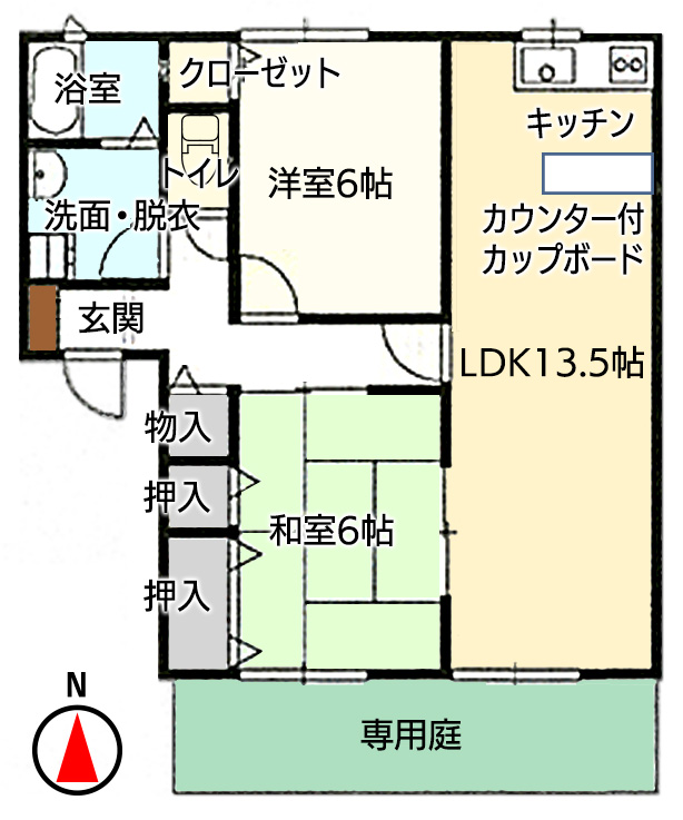 2LDK 代表間取り（参考）